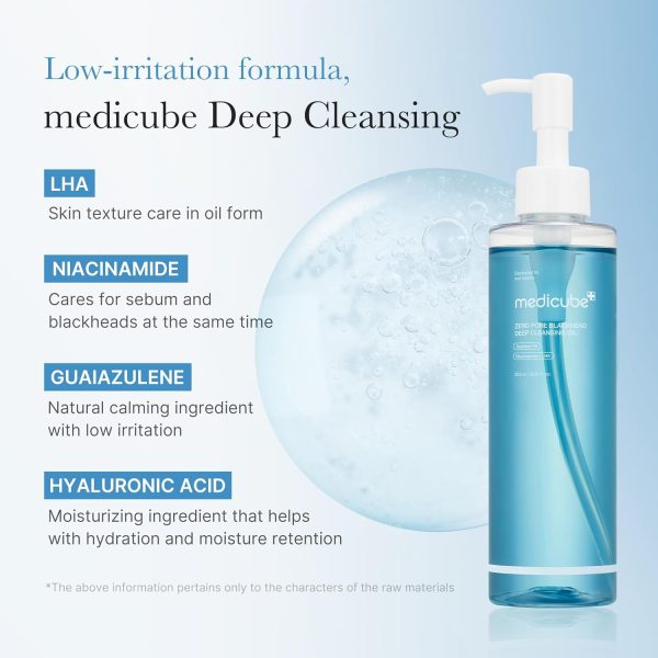 MEDICUBE Zero Pore Blackhead Deep Cleansing Oil - Aceite de Limpieza 205 ml - Imagen 4