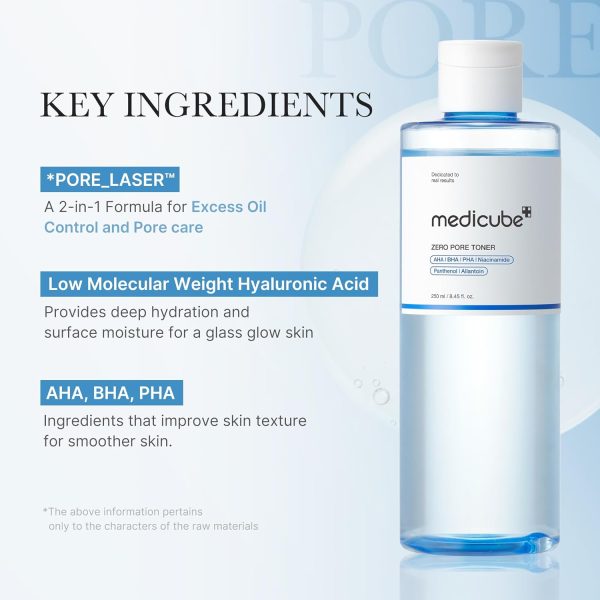 MEDICUBE Zero Pore Toner - Tónico exfoliante 250 ml - Imagen 3