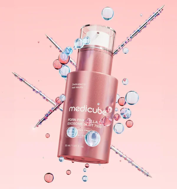 MEDICUBE PDRN Pink Collagen Exosome Shot Ampoule 7500 - Serum con Espículas 30ml - Imagen 6