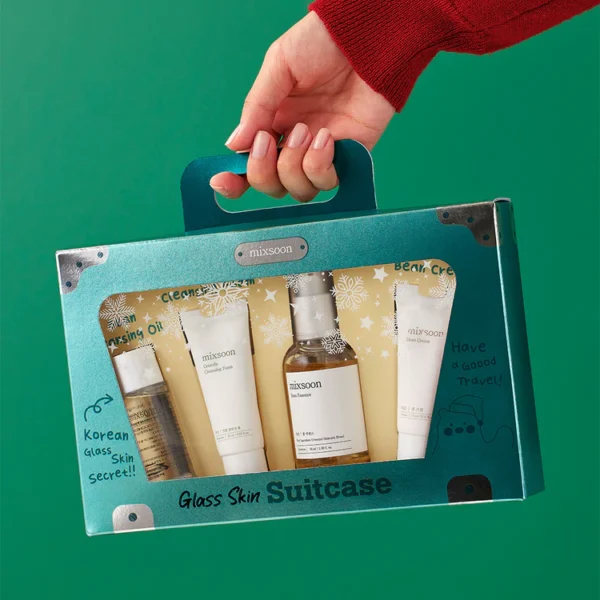 MIXSOON Glass Skin Suitcase - Kit Basico Facial- 4 piezas Mini tallas