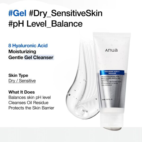 ANUA Hyaluronic Acid  Cleanser - Gel de Limpieza Facial 150ml - Imagen 5